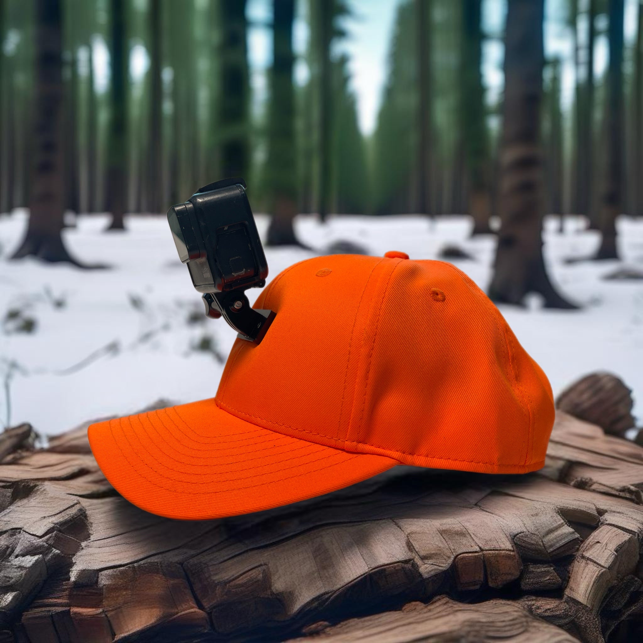 #ActionHatCustom: Hunter Orange Curved Bill