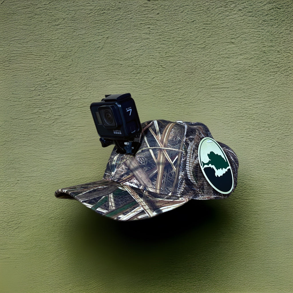 #ActionHatCustom: Mossy Oak Shadow Grass Blades Camo Mesh Curved Bill