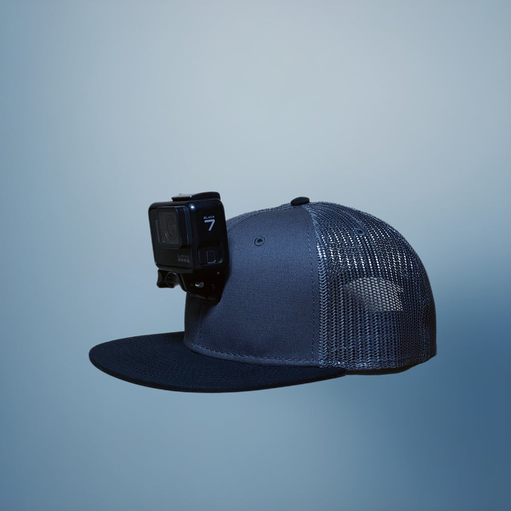 #ActionHatCustom: Charcoal Mesh Black Flat Bill