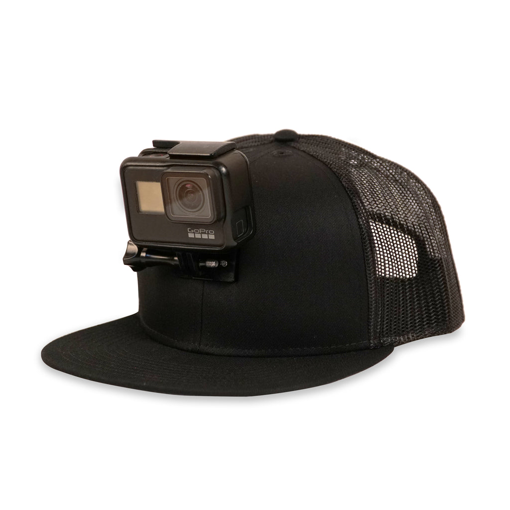ActionHat Mesh: Black Flat Bill