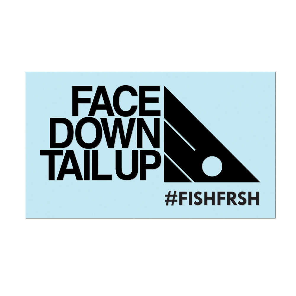 #FACEDOWNTAILUP - 11" Black Decal - Hat Mount for GoPro