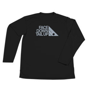 #FACEDOWNTAILUP Performance Long Sleeve Shirt - Gray Print