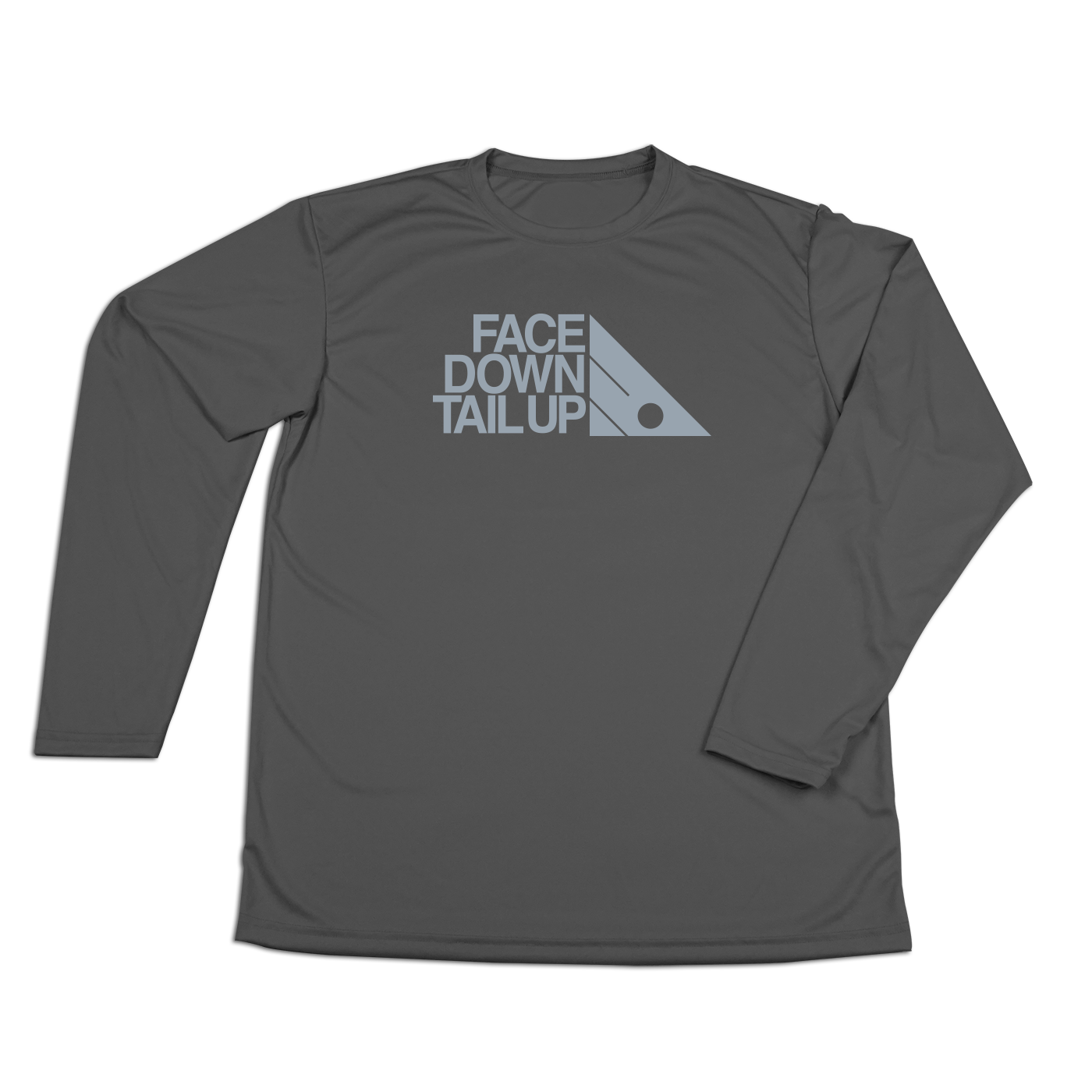 #FACEDOWNTAILUP Performance Long Sleeve Shirt - Gray Print