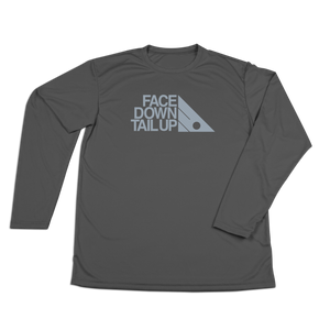 #FACEDOWNTAILUP Performance Long Sleeve Shirt - Gray Print