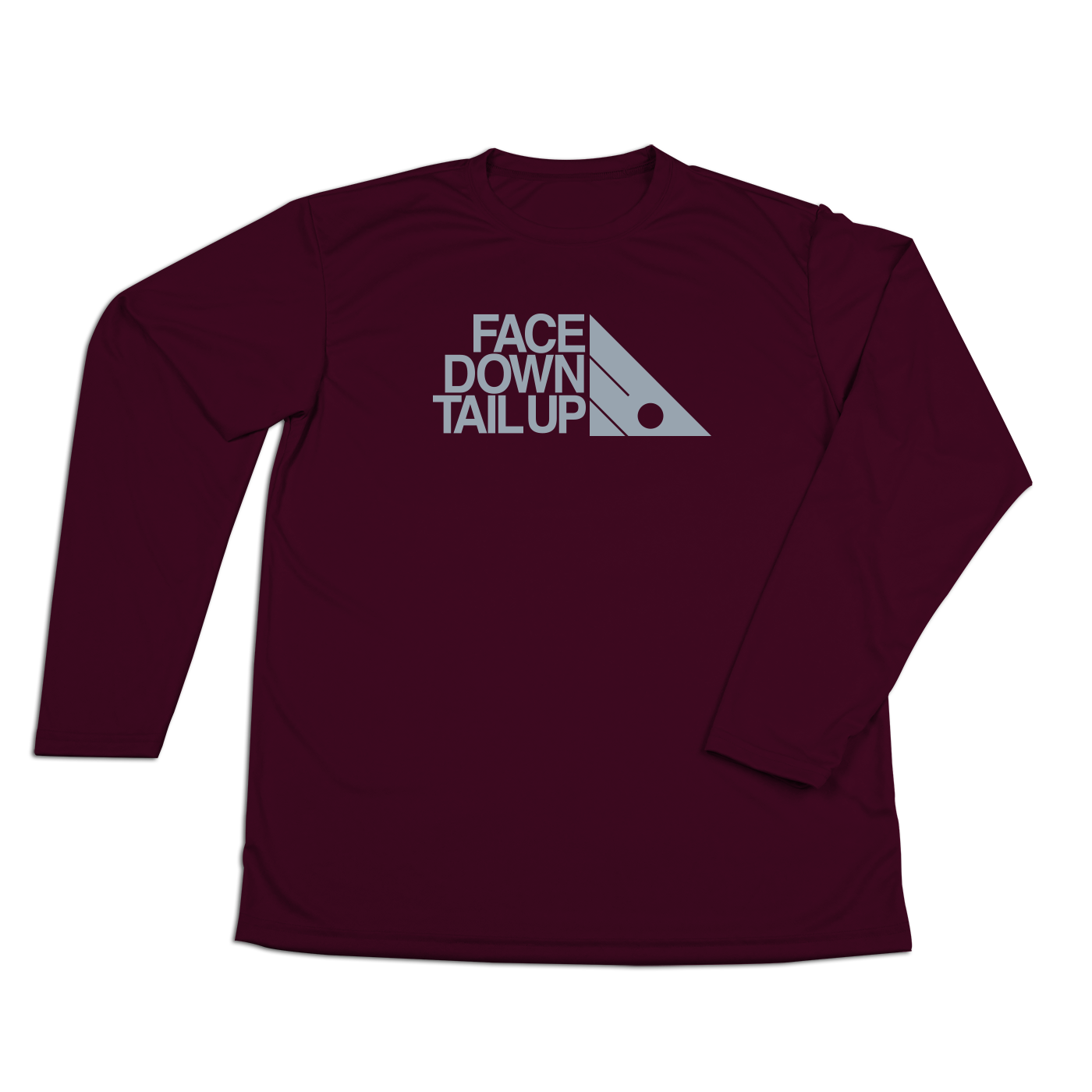 #FACEDOWNTAILUP Performance Long Sleeve Shirt - Gray Print