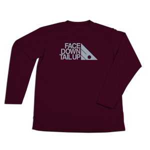 #FACEDOWNTAILUP Performance Long Sleeve Shirt - Gray Print