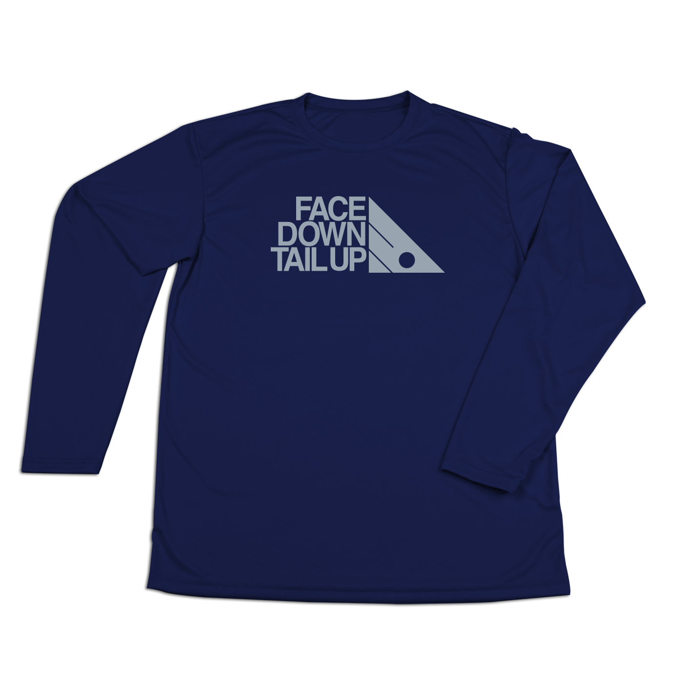 #FACEDOWNTAILUP Performance Long Sleeve Shirt - Gray Print
