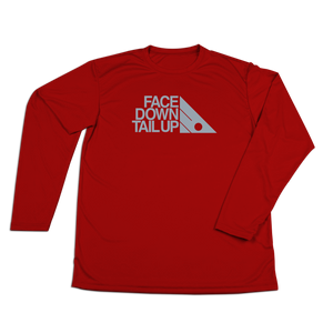 #FACEDOWNTAILUP Performance Long Sleeve Shirt - Gray Print