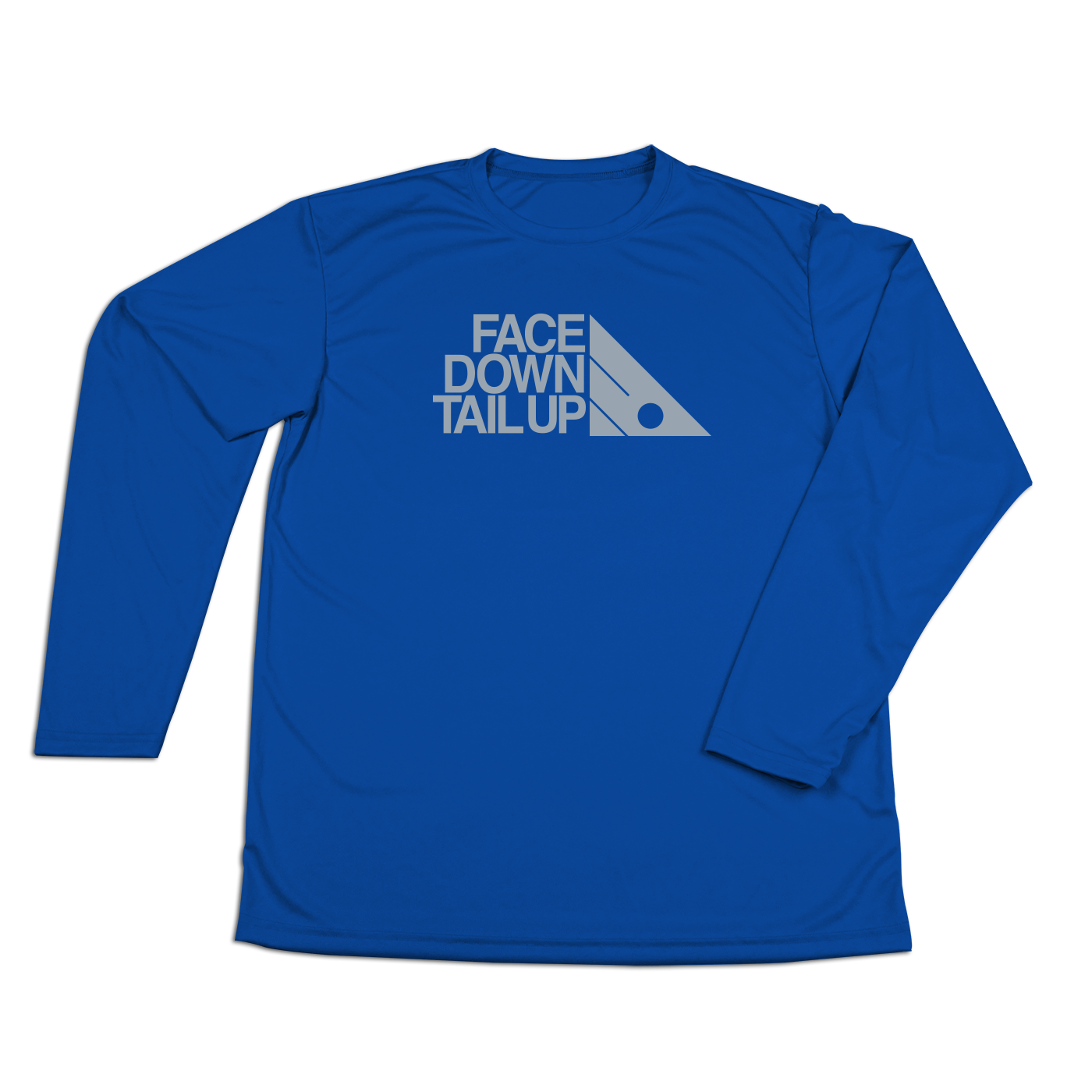 #FACEDOWNTAILUP Performance Long Sleeve Shirt - Gray Print