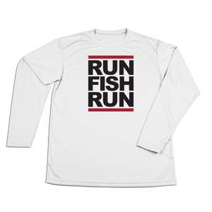 #RUNFISHRUN YOUTH Performance Long Sleeve Shirt - Black - Hat Mount for GoPro