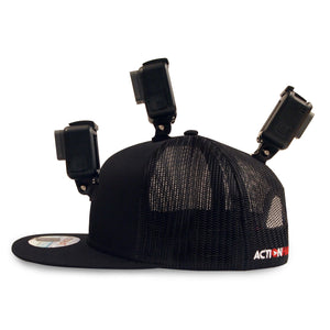 ActionHat Mesh: Black Flat Bill - Hat Mount for GoPro