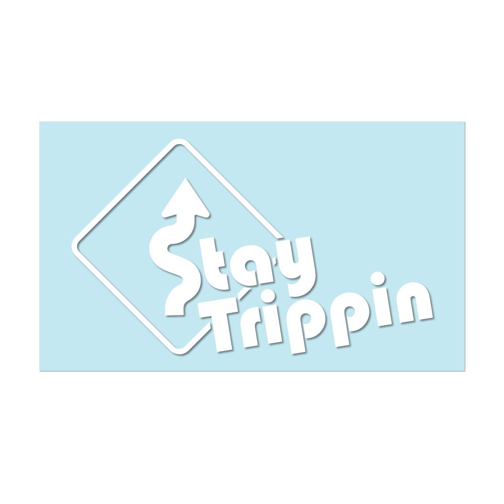#STAYTRIPPIN SIGN - 6" White Decal - Hat Mount for GoPro