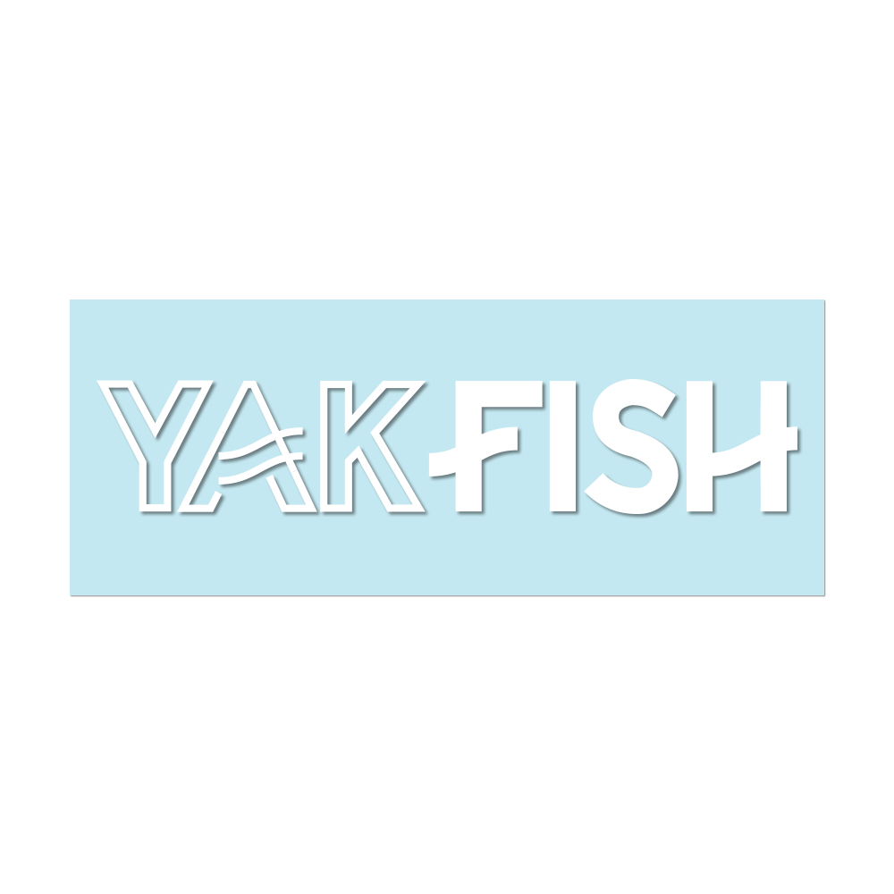 #YAKFISH Logo - 11" White Decal - Hat Mount for GoPro