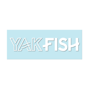 #YAKFISH Logo - 11" White Decal - Hat Mount for GoPro