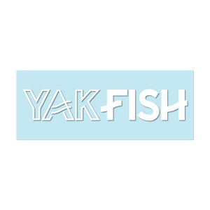 #YAKFISH Logo - 6" White Decal - Hat Mount for GoPro