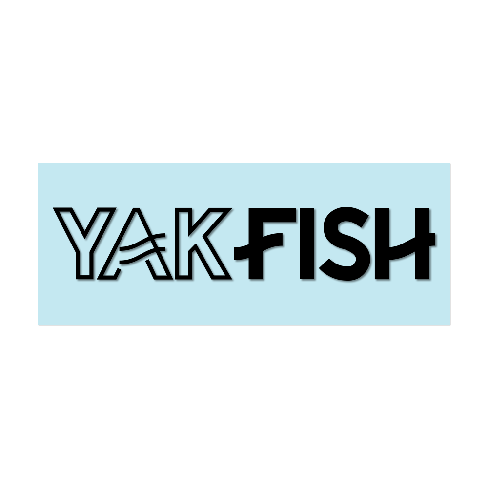#YAKFISH Logo - 6" Black Decal - Hat Mount for GoPro